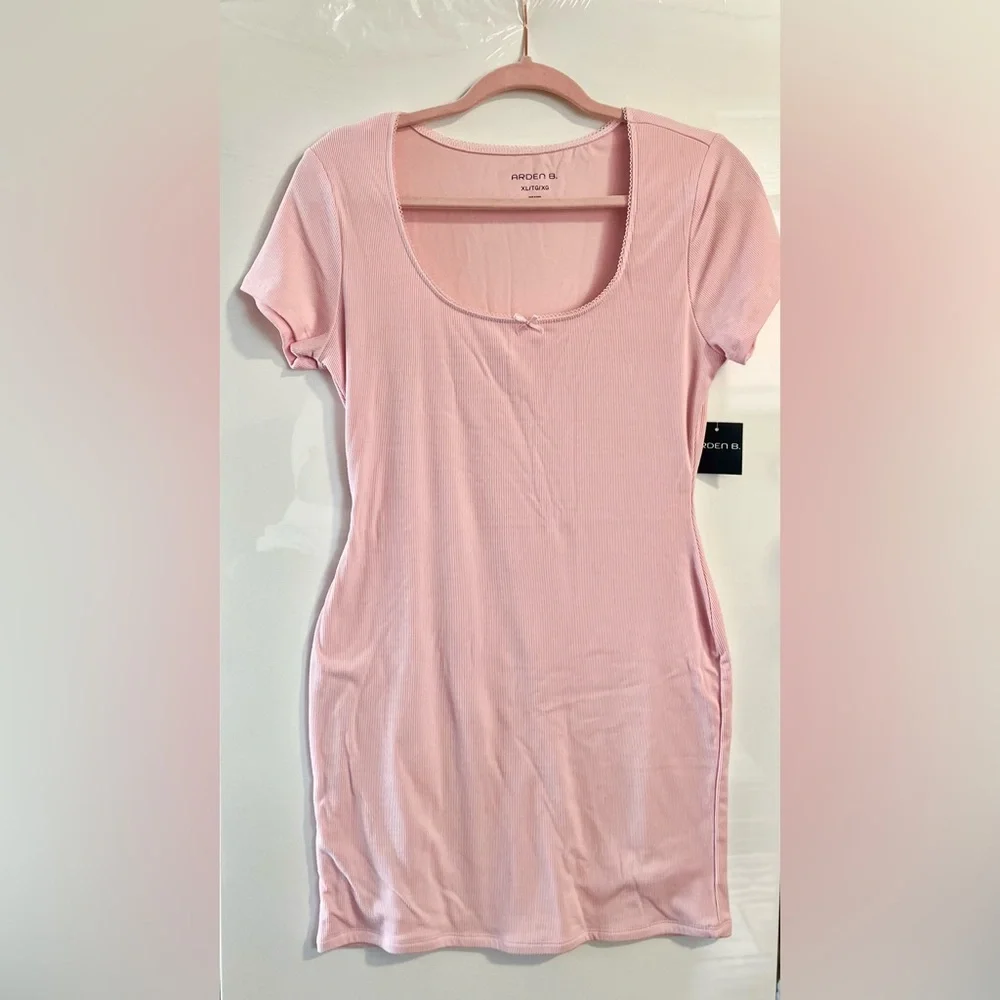 Ardene Blush baby Pink Bodycon Dress XL mini summer vacation beach - Picture 5 of 6